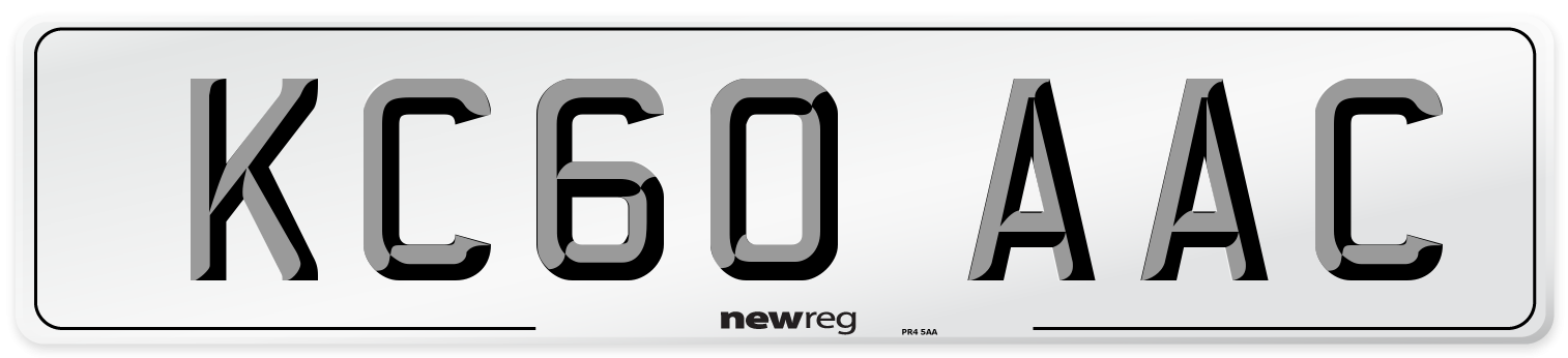 KC60 AAC Number Plate from New Reg